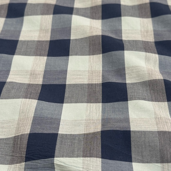 Calvin Klein Jeans Navy and Light Blue  Plaid Shirt with Snaps - Medium - Picture 13 of 13